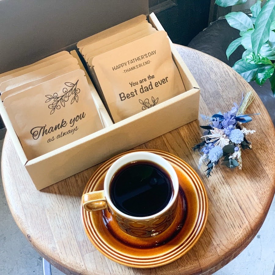 ［お花と珈琲の贈り物］選べるガラスフレーム＋メッセージドリップバック12 個